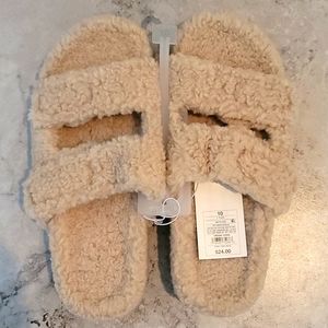 Stars Above Cream Double strap slide slippers